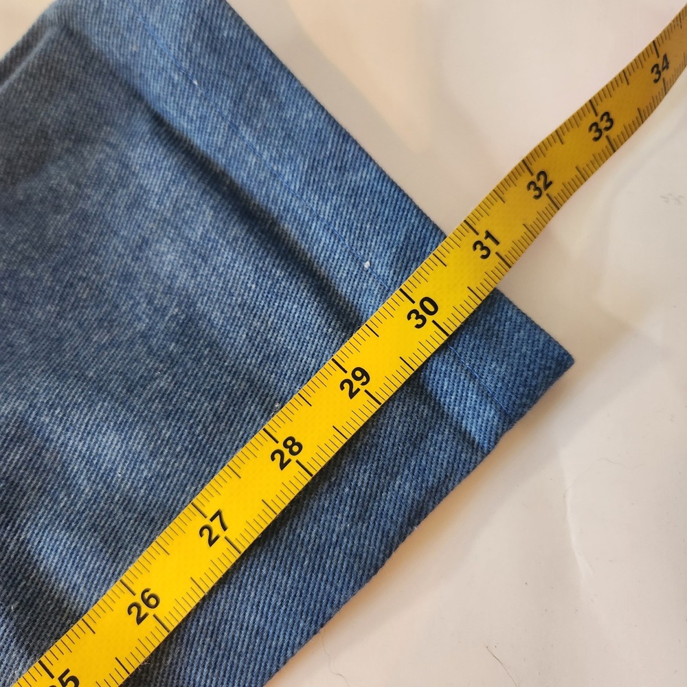 Vintage 70sCustom Handmade Blue Denim Trousers Mens Straight Leg Workwear Pants - Picture 10 of 10